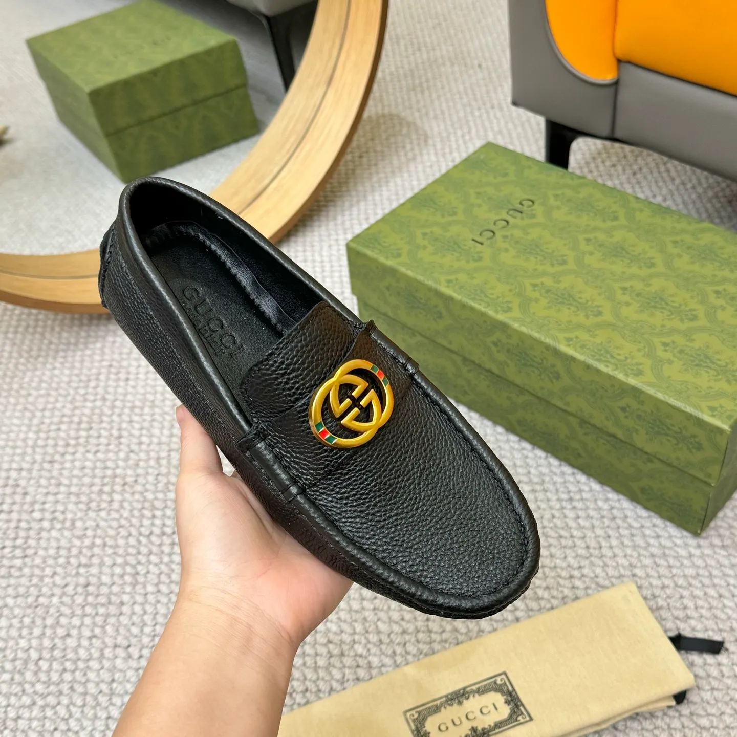 Men's shoes 💰420 (Yangli) Gucci* - the top version of Gucci classic beanie shoes! It is made of imported original cowhide and has a comfortable first layer of sheepskin lining! Original wear-resistant rubber outsole! High quality products! Size 38-46, with shoe dial, cloth bag, card